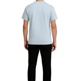 Heren T-shirt van katoen – Ademend korte mouwen ronde hals – Mistig blauw