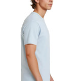 Heren T-shirt van katoen – Ademend korte mouwen ronde hals – Mistig blauw