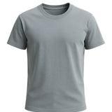 Heren T-shirt van katoen – Ademend korte mouw ronde hals – IJzergrijs