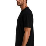 Heren T-shirt van katoen – Ademend, korte mouwen, ronde hals – Zwart-grijs