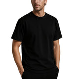 Heren T-shirt van katoen – Ademend, korte mouwen, ronde hals – Zwart-grijs