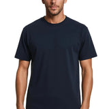 Heren T-shirt van katoen – Ademend, korte mouwen, ronde hals – Marineblauw