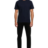 Heren T-shirt van katoen – Ademend, korte mouwen, ronde hals – Marineblauw