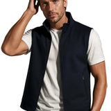 Heren Casual Vest met Staande Kraag en Rits