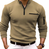Herenshirt Rik met lange mouwen en rits