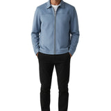 Lichtblauwe Suede Jas voor Mannen – Elegante en Universele Jas voor Elke Dag