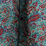 Vintage Korte Mouwen Katoenen Overhemd met Paisley Patroon voor Mannen