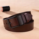 Leren herenriem Brighton met klassieke metalen gesp