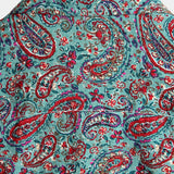 Vintage Korte Mouwen Katoenen Overhemd met Knopen voor Mannen in Paisley Stijl