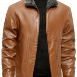 Elegante Leren Jas met Fleece