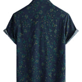 Zomer Katoenen Retro Boho Bloemen Overhemd voor Mannen