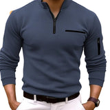 Herenshirt Rik met lange mouwen en rits