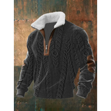 Fleece herentrui met opstaande kraag
