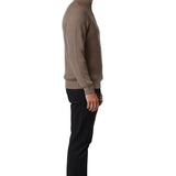 Heren sweater met halve rits en kraag – Taupe Bruin