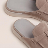 Beige suède herenmuiltjes – mediterraan model