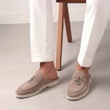 Beige suède herenmuiltjes – mediterraan model