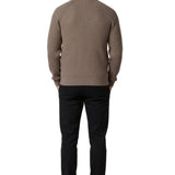 Heren sweater met halve rits en kraag – Taupe Bruin