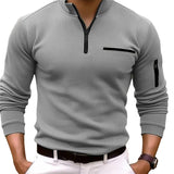 Herenshirt Rik met lange mouwen en rits