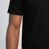 Heren T-shirt Slim-Fit Gemerceriseerd in Zwarte Kleur