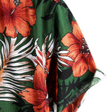 Korte Mouwen Katoenen Overhemd met Hawaiiaanse Groene Bloemen voor Mannen