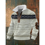 Fleece herentrui met opstaande kraag
