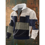 Fleece herentrui met opstaande kraag