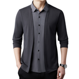 2-in-1 overhemd en cardigan