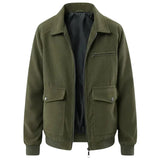Heren Corduroy Jas – Groene Militaire