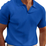 René - Gestreepte polo met V-hals