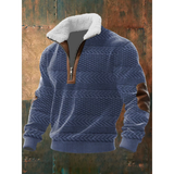 Fleece herentrui met opstaande kraag
