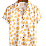 Heren Gele Hawaiian Shirt met Korte Mouwen