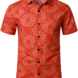 Heren Hawaïaanse Katoenen Boho Vintage Overhemd met Korte Mouwen uit de Jaren '70.