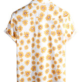 Heren Gele Hawaiian Shirt met Korte Mouwen