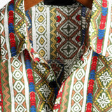 Retro Katoenen Korte Mouwen Boho Overhemd voor Mannen