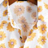 Heren Gele Hawaiian Shirt met Korte Mouwen