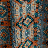 Korte Mouwen Katoenen Shirt met Knopen en Azteekse Print uit de Jaren '70.
