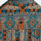 Korte Mouwen Katoenen Shirt met Knopen en Azteekse Print uit de Jaren '70.