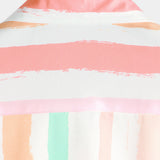 Heren Zomer Katoenen Shirt met Roze-Witte Verticale Strepen, Met Knopen en Pocket, Korte Mouwen