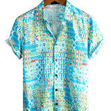 Heren Hawaii Shirt met Korte Mouwen van Katoen Boho