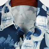 Hawaiiaanse Overhemd met Korte Mouwen met Skulls Patroon voor Mannen