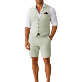 Sander – herenset met gilet met V-hals en short