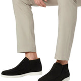 Halfhoge suède herenloafers – zwart