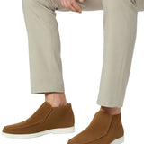 Halfhoge suède herenloafers – bruin