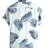 Zomer Katoenen Overhemd met Korte Mouwen, Met Knopen en Zak voor Mannen, Casual, Hawaïaans