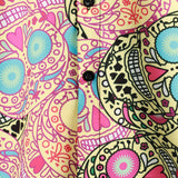 Korte Mouwen Katoenen Shirt met Roze Doodskop voor Mannen