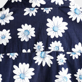 Korte Mouwen Katoenen Hawaii Shirt voor Mannen in Marineblauwe Kleur met Margrieten