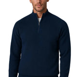 Heren sweater met halve rits en kraag – Koninklijk blauw