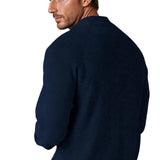 Heren sweater met halve rits en kraag – Koninklijk blauw
