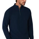 Heren sweater met halve rits en kraag – Koninklijk blauw