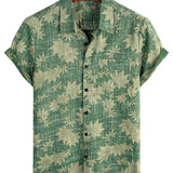 Casual Retro Hawaii Shirt van Katoen voor Mannen met Pocket